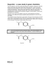 sythesizing aspirin from isobutylbenzene Boots method and BHC