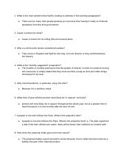 Module Two Lesson Five Completion Assignment: "A Modest Proposal" Guided Reading Questions
