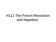 H111 French Revolution and Napoleon