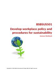 BSBSUS501 Assessor Workbook V1.0.docx