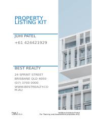 C2 Assessment Part B Q21 Property Listing Kit_Juhi Patel.docx
