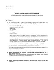 Systems Analysis Chapter 10 Review questions and Case Study.docx