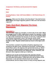 ANTWONE VICTOR - US 66 NV # 169 Topic - Dust Bowl Migrants DBQ Short 11 Pages #### Mar 22.docx