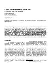 Lab E -  Cyclic Voltammetry