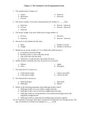 Chapter 2 - The Chemical Level of Organization Exam.docx