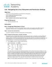 4.5.4 Lab - Navigating the Linux Filesystem and Permission Settings.docx