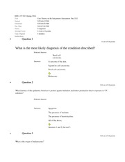 Biology 237 - Case History on the Integument (Online Assessment)
