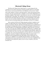 electoral college essay thesis