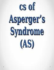 Characteristics of Asperger’s Syndrome (AS).ppt