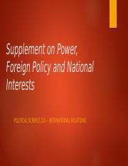 Supplement on Power, Foreign Policy and National.pptx