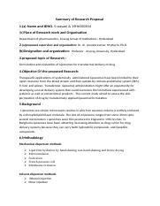 Sravani Summary of Research Proposal.docx