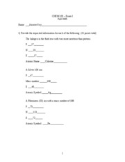 Exam 1 Fall 2005 ANSWERS