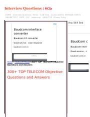300+ TOP TELECOM Objective Questions and Answers.PDF