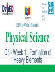 WEEK 1 PHYSICAL SCIENCE