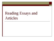 introduction to college reading Reading_Essays and Articles