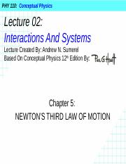 PHY 110 Lecture 02 - Interactions And Systems.pptx