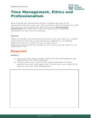 ADMG148 - Assessment Time Management, Ethics and Professionalism V5.docx