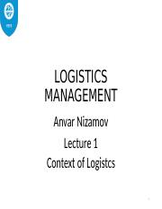Logistics chapter1.ppt