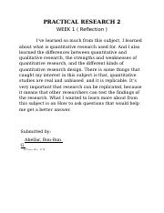 reflection paper about practical research 2
