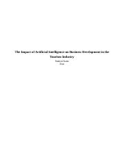 The Impact of Artificial Intelligence on Business Development in Tourism Industry.edited.docx