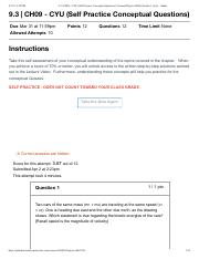9.3 _ CH09 - CYU (Self Practice Conceptual Questions)_ General Physics With Calculus 1 (AA) - Online