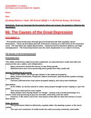 ANTWONE VICTOR - US 66 The Causes of the Great Depression 66 #### Mar 22.docx