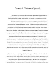 informative speech outline on domestic violence