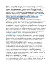 cause and effect of bullying essay sample