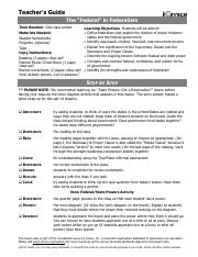 Federalism 1 Pdf Teachers Guide The Federal In Federalism Time Needed One Class Period Learning Objectives Students Will Be Able To Define Federalism Course Hero