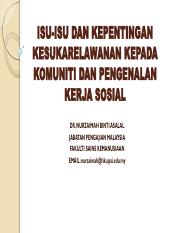 KULIAH 2_Dr_ Nurzaimah ISU-ISU DAN KEPENTINGAN KESUKARELAWANAN KEPADA KOMUNITI DAN PENGENALAN.pdf