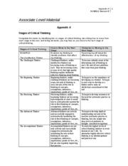 Stages of critical thinking hum/114 worksheet