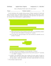 linear algebra assignment linear algebra assignment