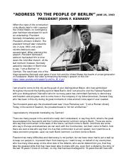 Address to the People of Berlin Kennedy Cold War.docx