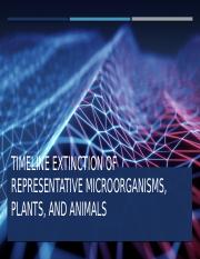 scaffold  - Here is a timeline of extinction of representative  microorganisms, plants, and animals. Presentation of a timeline of  extinction of | Course Hero
