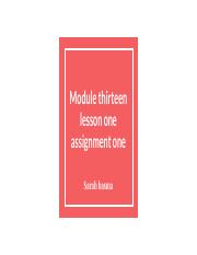 Module thirteen lesson one assignment one-2.pdf