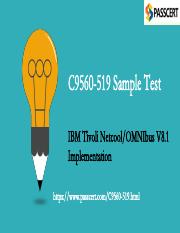 IBM Tivoli NetcoolOMNIbus V8.1 C9560-519 Exam Dumps.pdf