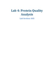Lab 4 - Protein Quality Analysis