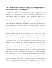 PRA 2121 Christian Counselling 1 Freudian Methodology.docx