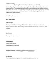 Lab 9 - Exploring Springs Scales and Hookes law  Assignment Sheet.docx