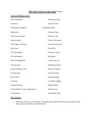 HIST 2620 Exam Two Study Guide
