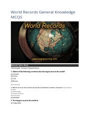 World Records General Knowledge MCQS.docx