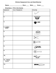 4. Kitchen Equipment Use and Identification grid.docx