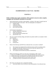 Exam #2 ACC 155 Fall 2014 Alternative