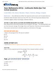 Basic Mathematics MCQs _ Arithmetic Maths fpsc Test Solved Questions _ eBook.pdf