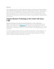 Business technology is becoming increasingly dependent on cloud computing.docx