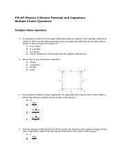 electric potential and capacitors multiple choice