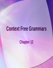 Chapter 12 Context Free Grammars (1)