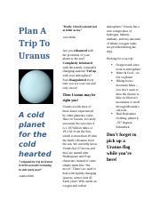 Plan A Trip To Uranus