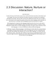 2.3 Discussion Nature Nurture or Interaction.docx