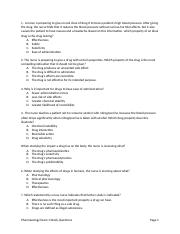 Pharmacology Exam 1 Study Questions